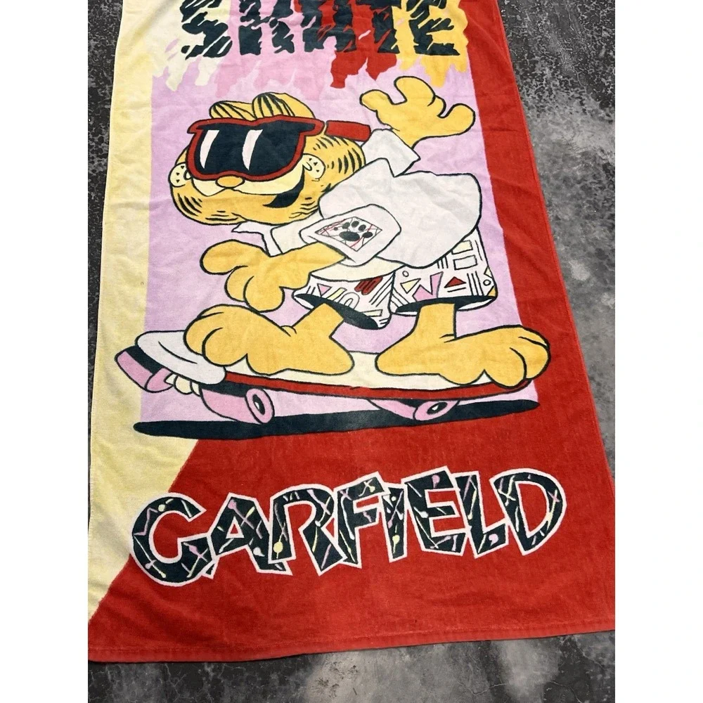 Vintage Garfield beach towel 1978 Jim Davis very colorful 59 in x 28 in Franco